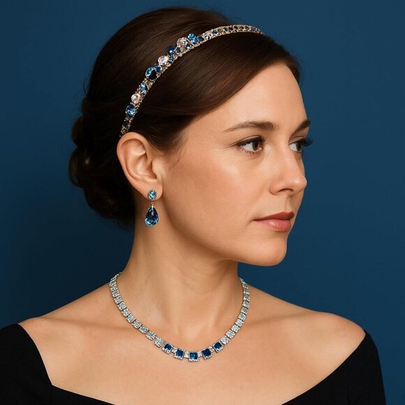 7 Pack Crystal Flower Headbands Faux Rhinestones Jewelry Hair Accessories - Picture 4 of 9